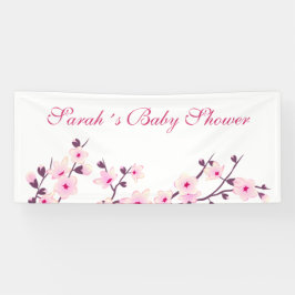Cherry Blossom Pink White Baby shower Spandoek