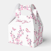 Cherry Blossom Pink White Bedankt voor de verjaard Bedankdoosjes (Achterkant)