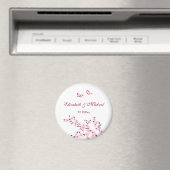 Cherry Blossom Pink White bewaart de datum Magnet (Insitu (Vaatwasser))