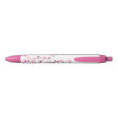 Cherry Blossom Pink White Business Zwarte Inkt Pen (Achterkant)