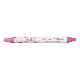 Cherry Blossom Pink White Business Zwarte Inkt Pen