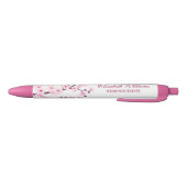 Cherry Blossom Pink White Business Zwarte Inkt Pen (Bodem)