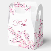 Cherry Blossom Pink White Custom Birthday Bedankdoosjes (Geopend)