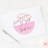 Cherry Blossom Pink White Custom Dank je Ronde Sticker (Envelop)