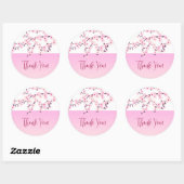 Cherry Blossom Pink White Custom Dank je Ronde Sticker (Vel)