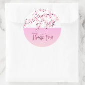 Cherry Blossom Pink White Custom Dank je Ronde Sticker (Tas)