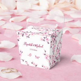 Cherry Blossom Pink White Custom Wedding  Bedankdoosjes