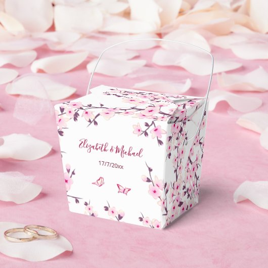 Cherry Blossom Pink White Custom Wedding  Bedankdoosjes (Huwelijk)