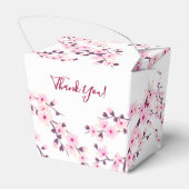 Cherry Blossom Pink White Custom Wedding  Bedankdoosjes (Achterkant)