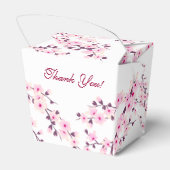 Cherry Blossom Pink White Custom Wedding Bedankdoosjes (Achterkant)