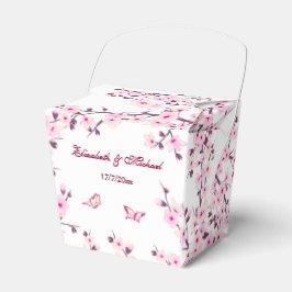 Cherry Blossom Pink White Custom Wedding Bedankdoosjes
