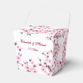 Cherry Blossom Pink White | Custom Wedding Bedankdoosjes (Voorkant Zijde)