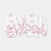 Cherry Blossom Pink White Custom Wedding Bedankdoosjes (Uitgevouwen)
