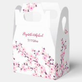 Cherry Blossom Pink White Custom Wedding Bedankdoosjes (Geopend)