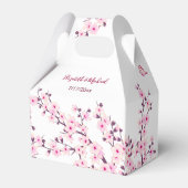 Cherry Blossom Pink White Custom Wedding Bedankdoosjes (Voorkant Zijde)