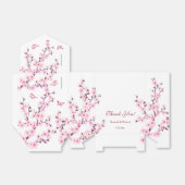 Cherry Blossom Pink White Custom Wedding Bedankdoosjes (Uitgevouwen)