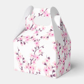 Cherry Blossom Pink White Custom Wedding Bedankdoosjes (Achterkant)