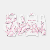 Cherry Blossom Pink White Custom Wedding Bedankdoosjes (Uitgevouwen)
