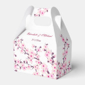 Cherry Blossom Pink White Custom Wedding Bedankdoosjes (Voorkant Zijde)