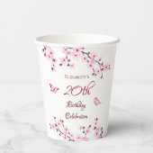 Cherry Blossom Pink White - dag Papieren Bekers (Achterkant)