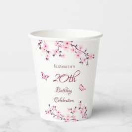 Cherry Blossom Pink White - dag Papieren Bekers