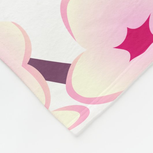  Cherry Blossom Pink White Fleece Deken (Hoek)