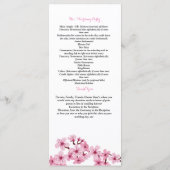 Cherry Blossom Pink White flora ceremony Programme Programmakaart (Achterkant)