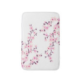 Cherry Blossom Pink White Floral Badmat (Voorkant Verticaal)