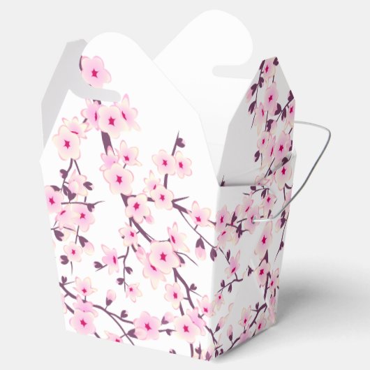 Cherry Blossom Pink White Floral Bedankdoosjes (Geopend)