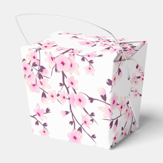 Cherry Blossom Pink White Floral Bedankdoosjes (Achterkant)