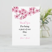 Cherry Blossom Pink White floral Bedankt! Bedankkaart (Staand voorkant)