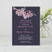 Cherry Blossom Pink White floral Rehearsal Dinner Kaart (Staand voorkant)