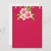 Cherry Blossom Pink White floral save the date (Achterkant)