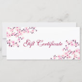 Cherry Blossom Pink White Gift Certificate (Voorkant)