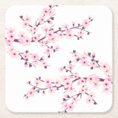 Cherry Blossom Pink White Kartonnen Onderzetters (Voorkant)