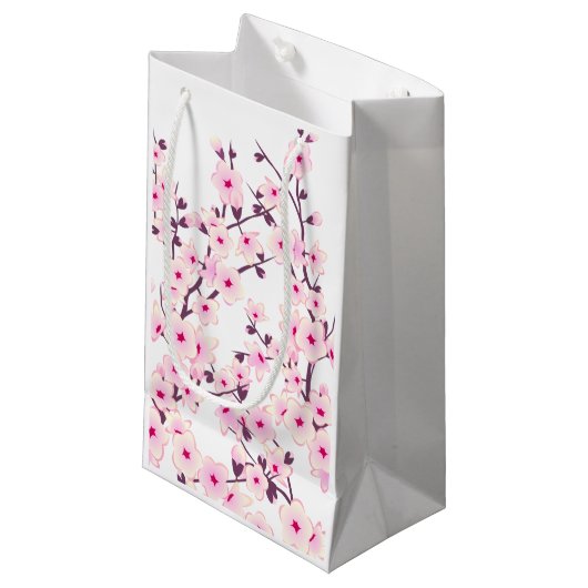  Cherry Blossom Pink White Klein Cadeauzakje (Voorkant Gekanteld)