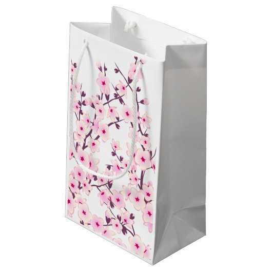  Cherry Blossom Pink White Klein Cadeauzakje (Achterkant Gekanteld)