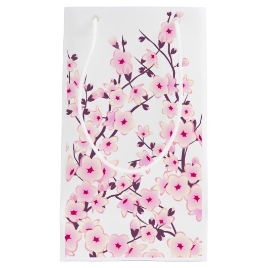  Cherry Blossom Pink White Klein Cadeauzakje (Voorkant)