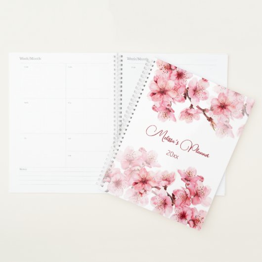 Cherry Blossom Pink White Planner (Display)