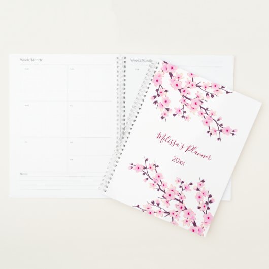 Cherry Blossom Pink White Planner (Display)