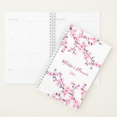 Cherry Blossom Pink White voeg naam en jaar toe Planner (Display)