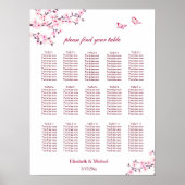 Cherry Blossom Pink White | Weddenschap Poster (Voorkant)