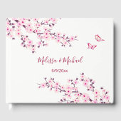 Cherry Blossom Pink White Wedding Gastenboek (Voorkant)