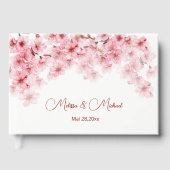 Cherry Blossom Pink White Wedding Gastenboek (Voorkant)