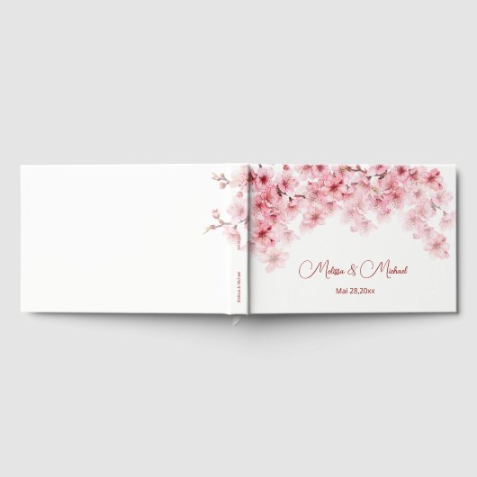 Cherry Blossom Pink White Wedding Gastenboek (Volledig)