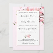 Cherry Blossom Pink White Wedding Kaart (Voorkant)