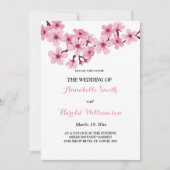 Cherry Blossom Pink White Wedding Kaart (Voorkant)