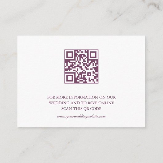 Cherry Blossom Pink White Wedding QR Code Details Informatiekaartje (Achterkant)