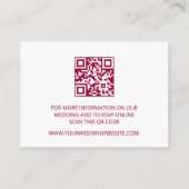 Cherry Blossom Pink White Wedding QR Code Details Informatiekaartje (Achterkant)