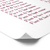 Cherry Blossom Pink White Wedding Seding Chart Poster (Hoek)